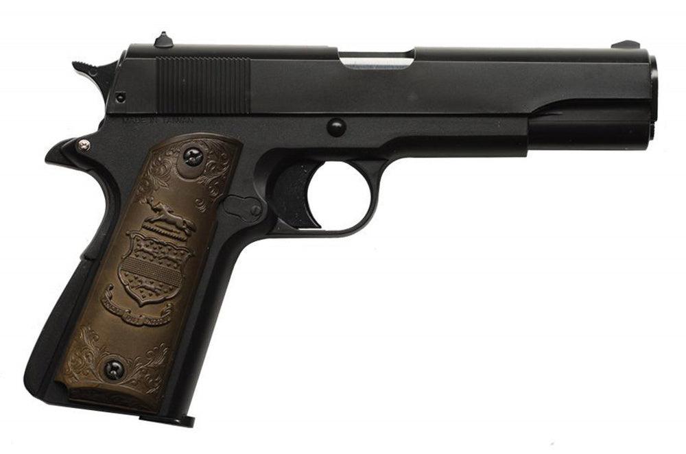 HFC - 1911 Gassdrevet Softgun Pistol uten Blowback - Svart/Tre - Game-On.no