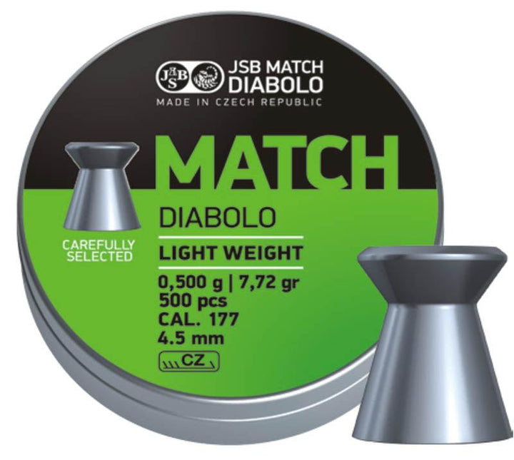 JSB Grønn Match Diabolo til Pistol - 4.5mm - 500stk - Game-On.no