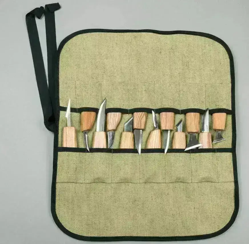 Kanvas Etui med plass til 12stk Kniver - Game-On.no