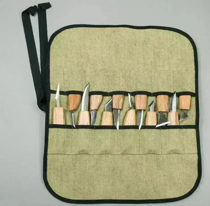 Kanvas Etui med plass til 12stk Kniver - Game-On.no