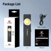 Klarus - E5 Svart - Oppladbar Tur og Lommelykt - 100+600 Lumen - Game-On.no