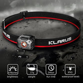 Klarus - HM3 - Vanntett Multifunksjon Hodelykt - 670 Lumen - Game-On.no