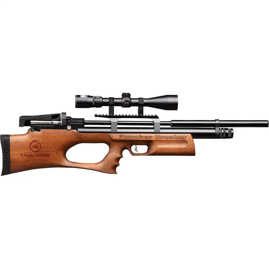 Kral Arms - Puncher Breaker Wood - PCP Drevet Luftgevær - 4.5mm - Game-On.no