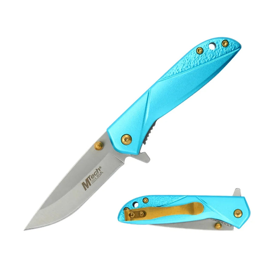 Liner Lock Foldekniv med Belteklips - Turkis - Game-On.no