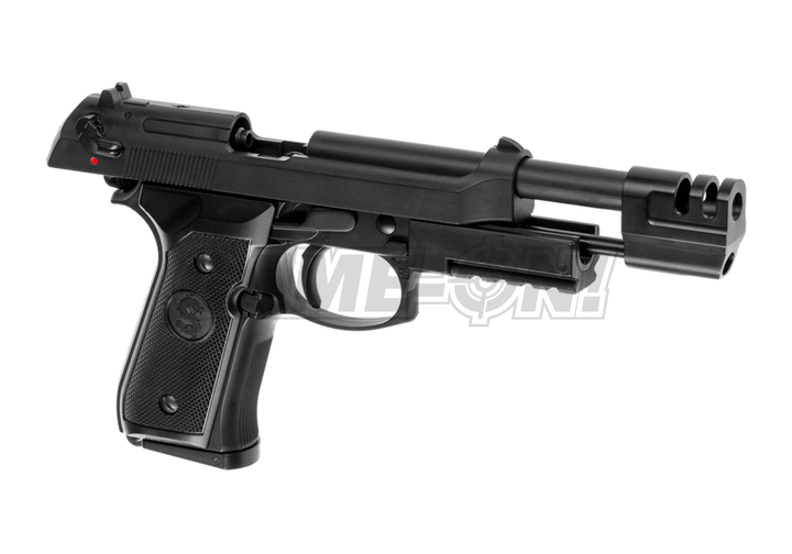 LS - M9 Tactical Gass Softgun med Blowback - Svart - Game-On.no