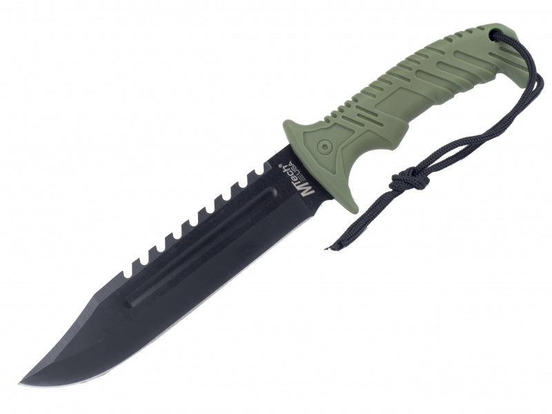 M-Tech - Fixed Sawback Kniv med Slire - Army Green - Game-On.no