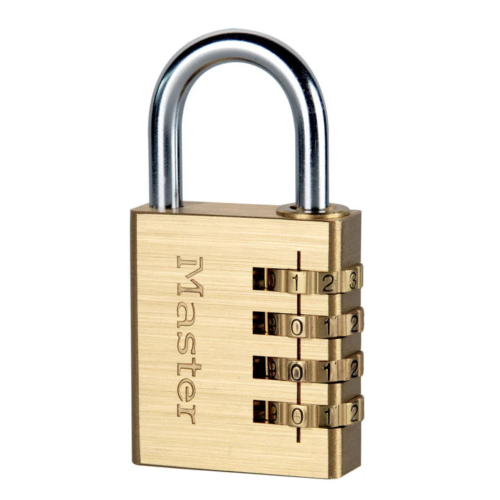 MasterLock - 4‑Sifret Kombinasjonslås i Messing - 40mm - Game-On.no