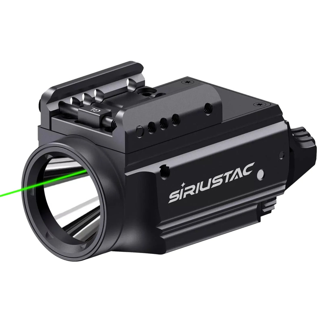 Micro Grønn Laser og Lykt (1000 Lumen) til Våpen - 21mm Rail - Oppladbar - Game-On.no