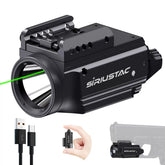 Micro Grønn Laser og Lykt (1000 Lumen) til Våpen - 21mm Rail - Oppladbar - Game-On.no