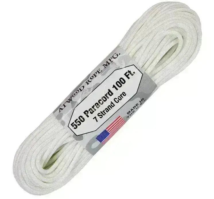 Paracord - Hvit - 30 meter Bunt - Game-On.no