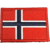 Patch - Brodert Norsk flagg med rød kant - Game-On.no