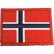 Patch - Brodert Norsk flagg med rød kant - Game-On.no