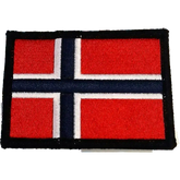 Patch - Brodert Norsk flagg med sort kant - Game-On.no