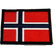 Patch - Brodert Norsk flagg med sort kant - Game-On.no