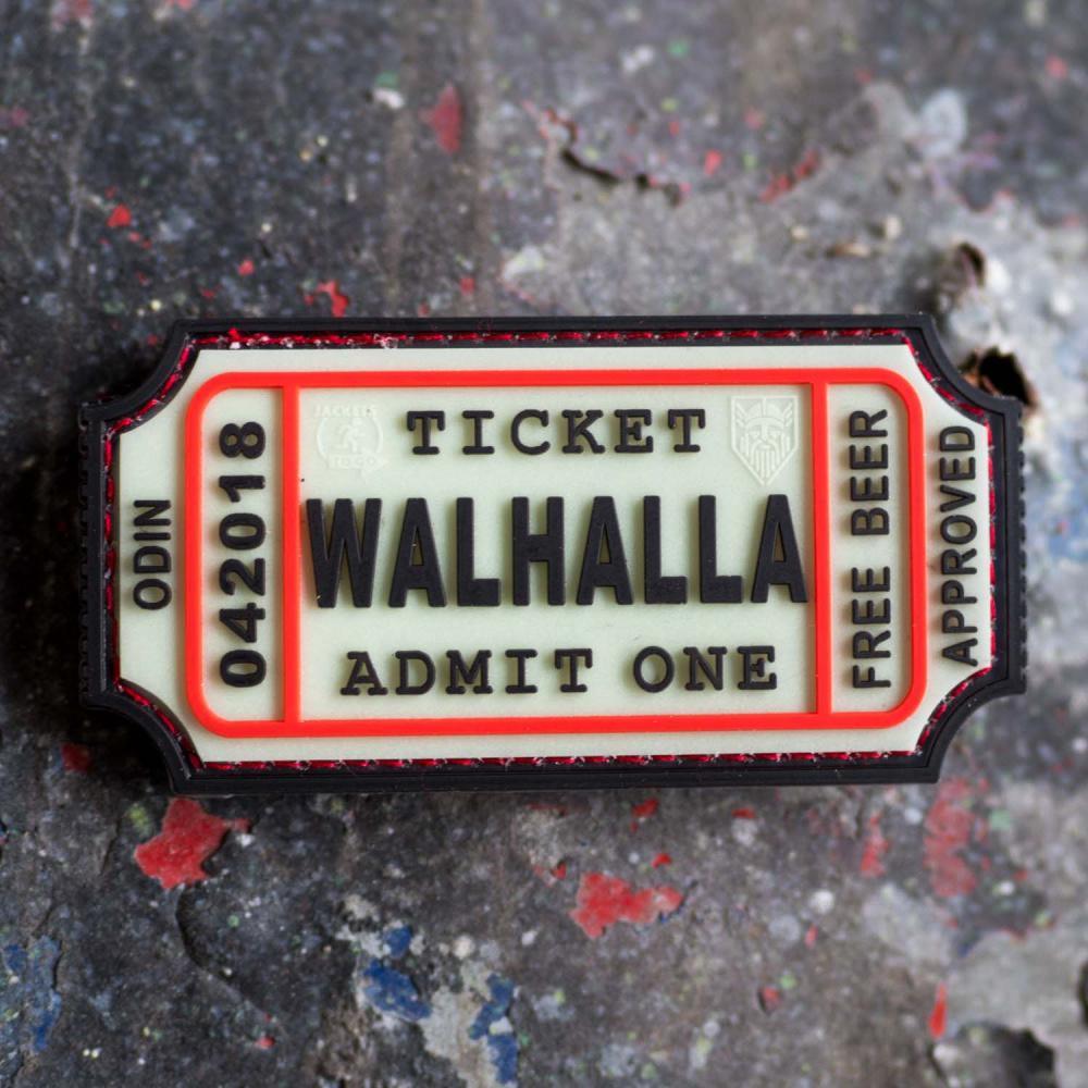 Patch - Large Walhalla Ticket Rubber - Selvlysende - Game-On.no