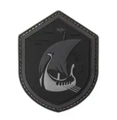 Patch - Vikingskip - Svart Drageskip - Game-On.no