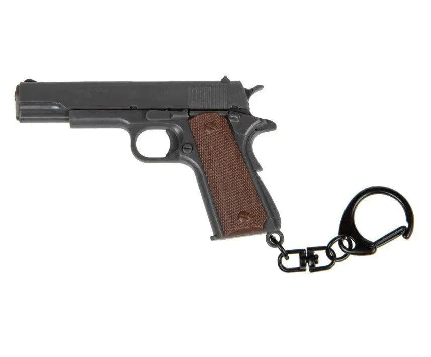 Pistol Nøkkelring 1911-modell - Svart og Brun Minipistol - Game-On.no