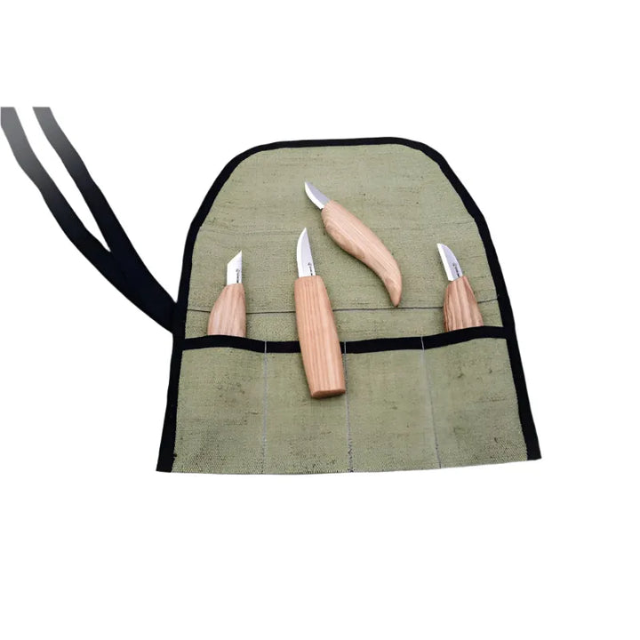 S07 - Treskjæresett med 4stk Kniver og Etui - Game-On.no