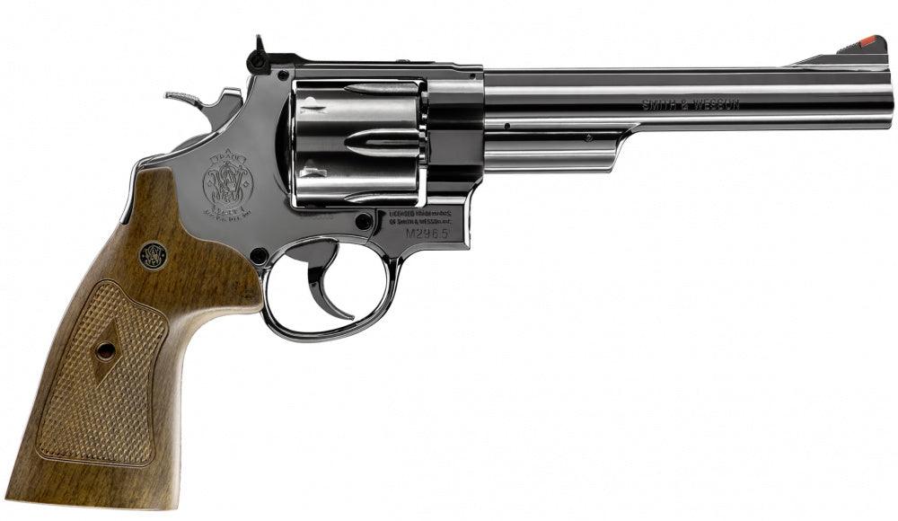 S&W - M29 6.5 CO2 Drevet - 4.5mm PELLETS Revolver - Blå Polert - Game-On.no