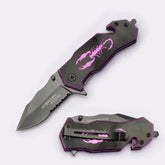 SE – Scorpion Sting Rescue Foldekniv med Serratert Blad, Beltekutter og Glassknuser - Game-On.no