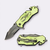 SE – Scorpion Sting Rescue Foldekniv med Serratert Blad, Beltekutter og Glassknuser - Game-On.no