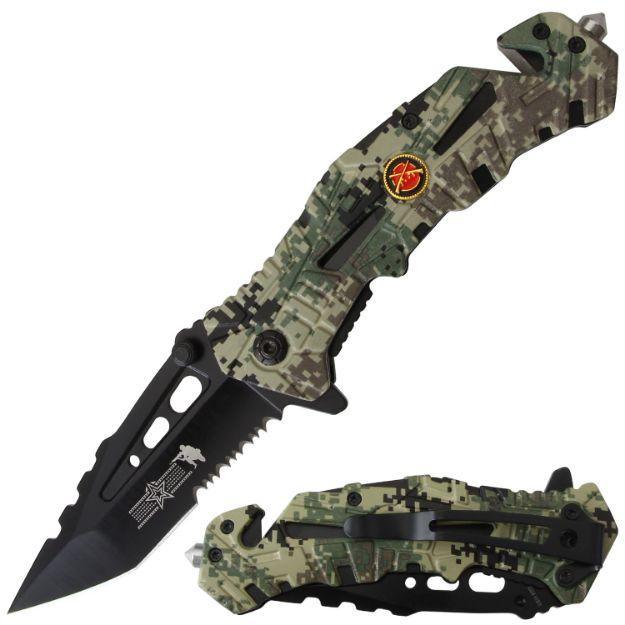 SE - Taktisk Overlevelses Foldekniv - Digital Camo - Game-On.no