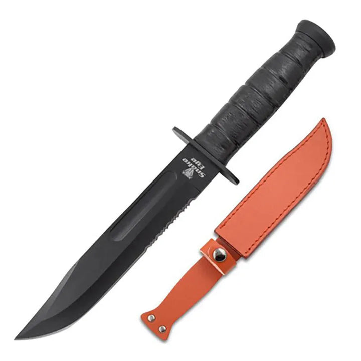 SE - USMC Style Kniv Halv Serratert med Skinnslire - Game-On.no