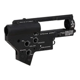 Specna Arms Aether CNC V2 gearboxskall, med Specna Arms-logo og 8mm-merking