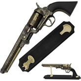 Western Navy Revolver replika sort med displaystativ