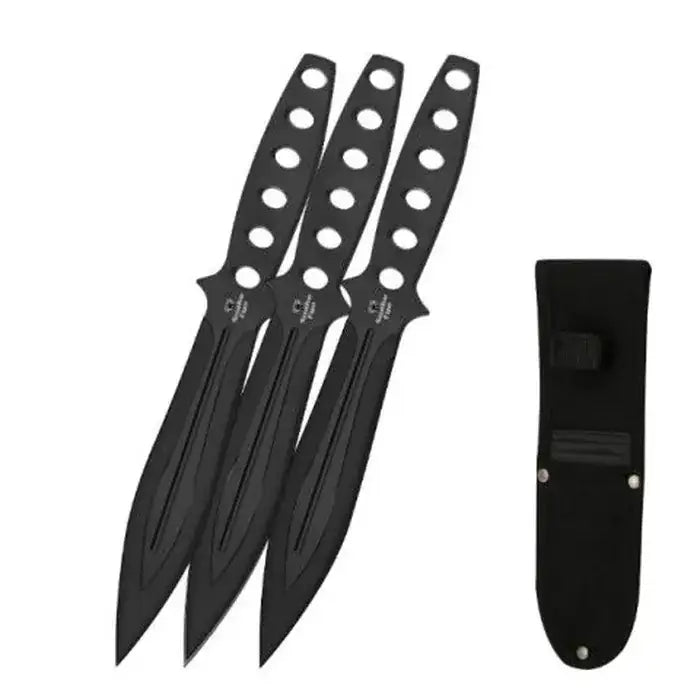 Snake Eye Kastknivsett – 3stk Full Tang Kniver 23cm med Etui - Game-On.no