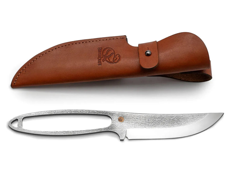 SNK1 Skeletonkniv med Lærslire - Bushcraft kniv D2 stål - Game-On.no