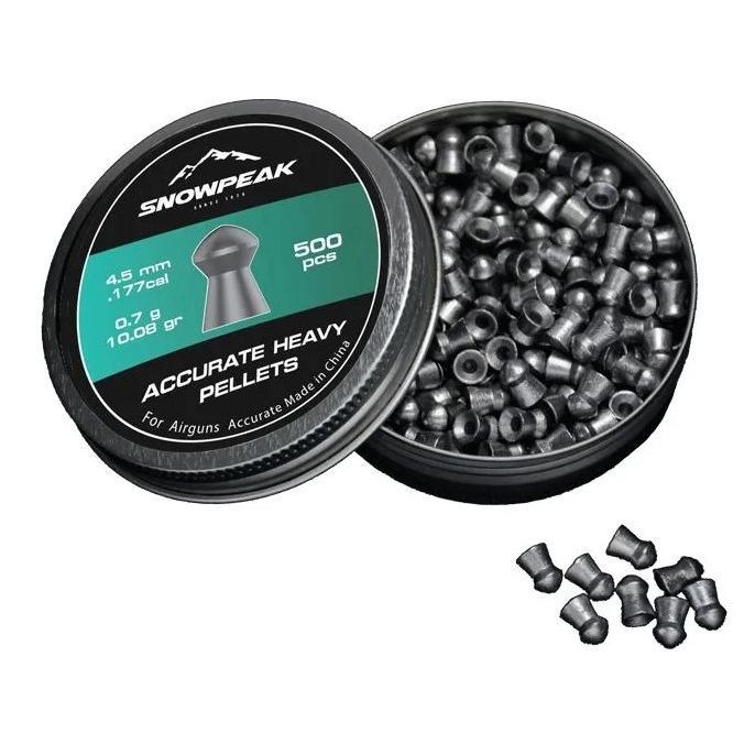 Snowpeak - 4.5mm Accurate Heavy Pellets til Luftvåpen - 500stk - Game-On.no