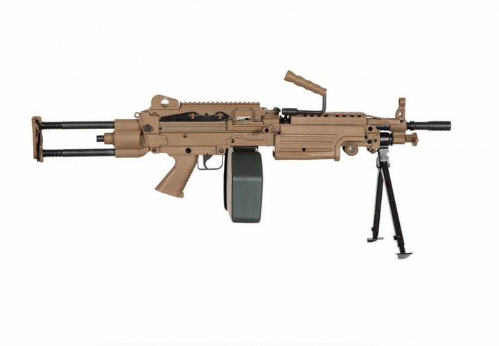 Specna Arms - M249 PARA Core Elektrisk Maskingevær - Tan - Game-On.no