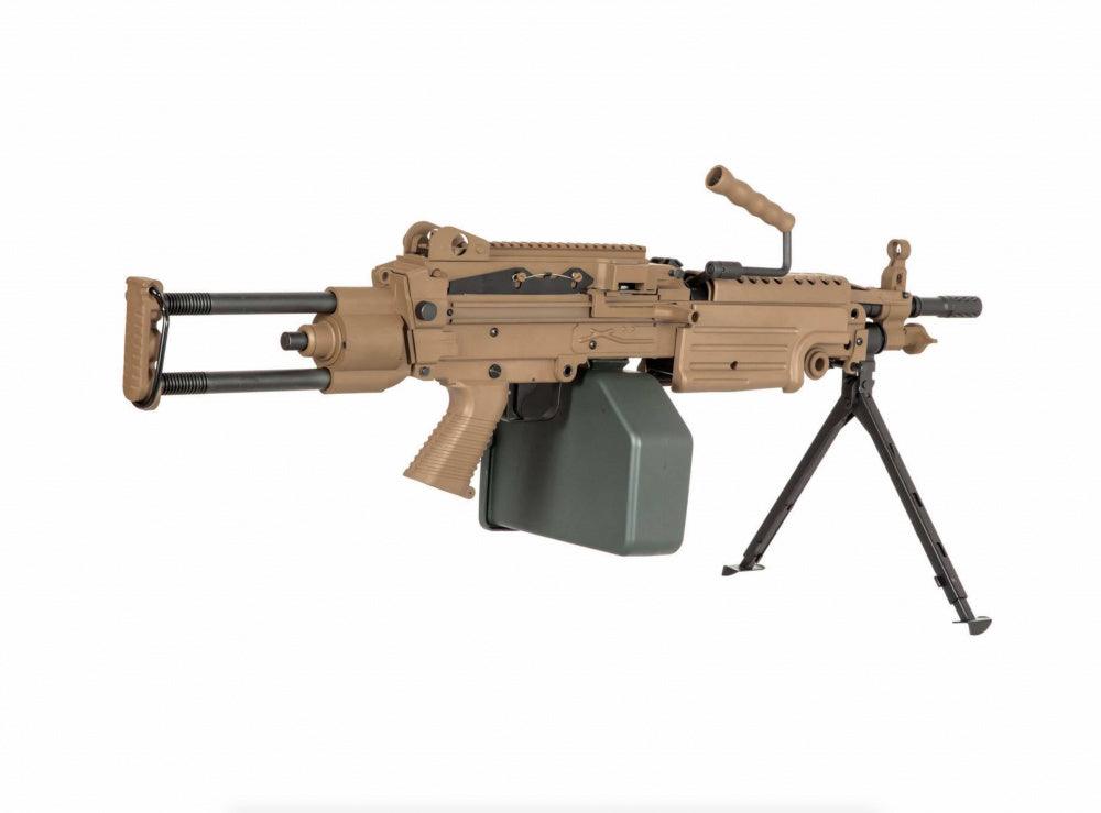 Specna Arms - M249 PARA Core Elektrisk Maskingevær - Tan - Game-On.no