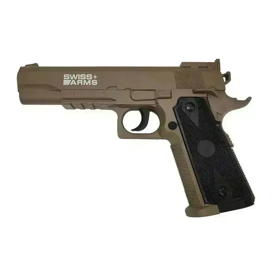Swiss Arms 1911-Match - Co2 Drevet Luftpistol 4.5mm BB - Tan - Game-On.no