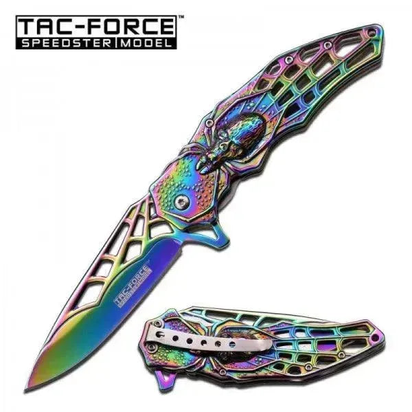 Tac-Force - Rainbow Titanium Spiderweb - Foldekniv - Game-On.no