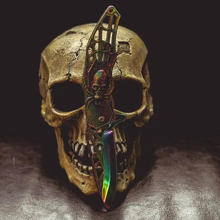 Tac-Force - Rainbow Titanium Spiderweb - Foldekniv - Game-On.no