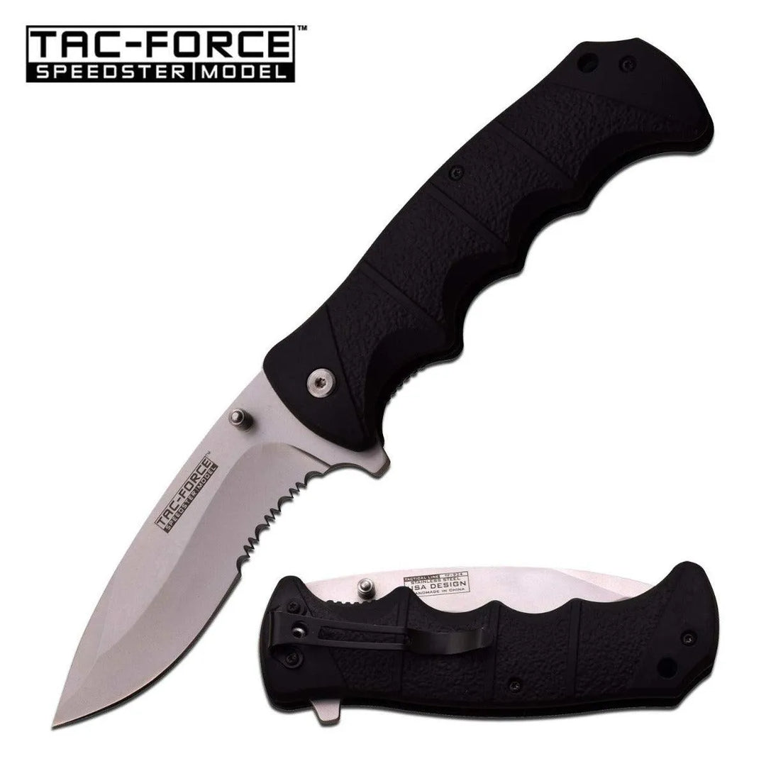 Tac Force - Tiger Edge Foldekniv - Svart/Sølv - Game-On.no