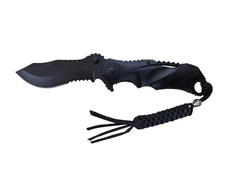 Taktisk kniv m. Paracord - Svart - Game-On.no