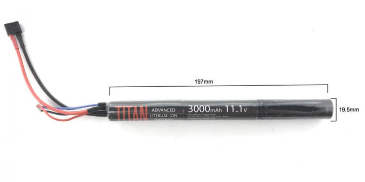 Titan 11.1v 3000mAh Li-Ion Batteri Stick - T-Plug/Deans - Game-On.no