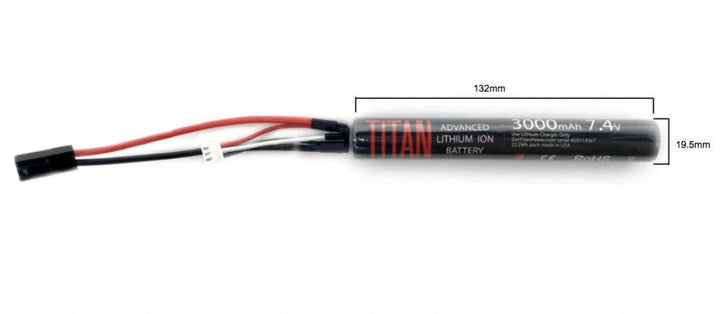 Titan 7.4v 3000 Li-Ion Batteri - Mini Tamiya - Game-On.no