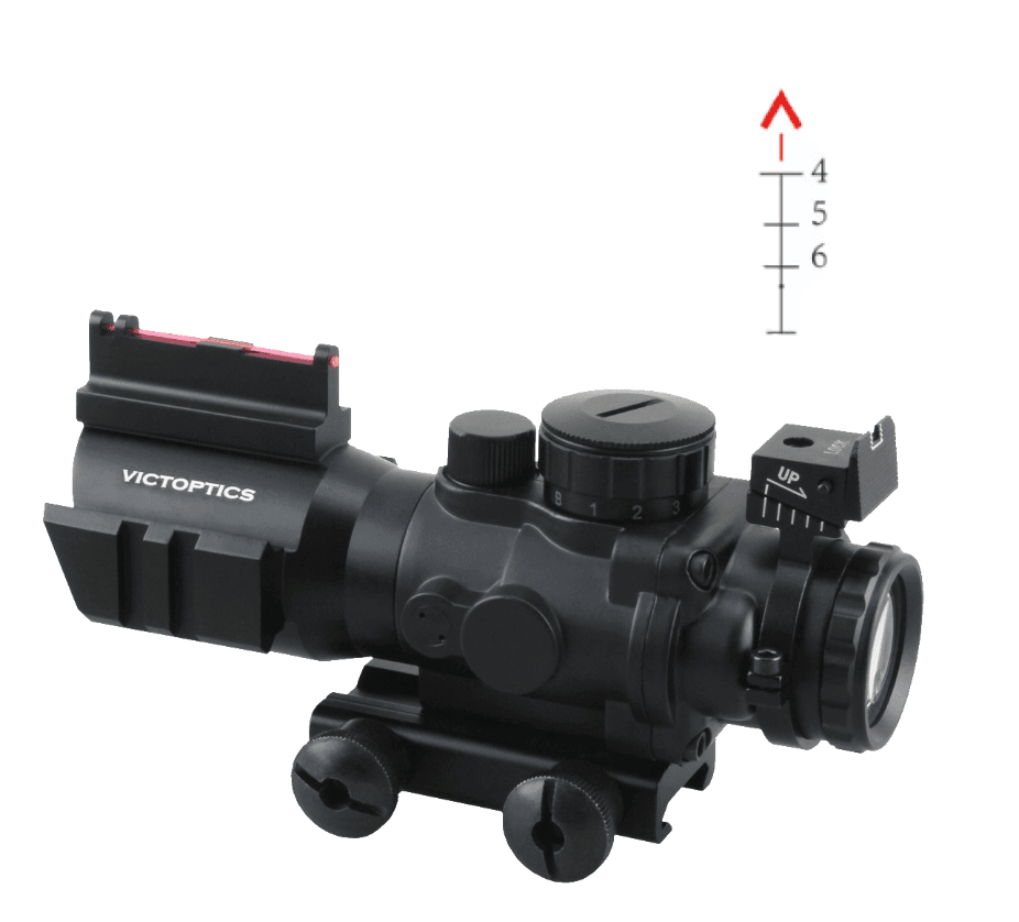 Vector Optics - C1 ACOG Sikte - 4x32mm Rødpunkt med 21mm Feste - Game-On.no