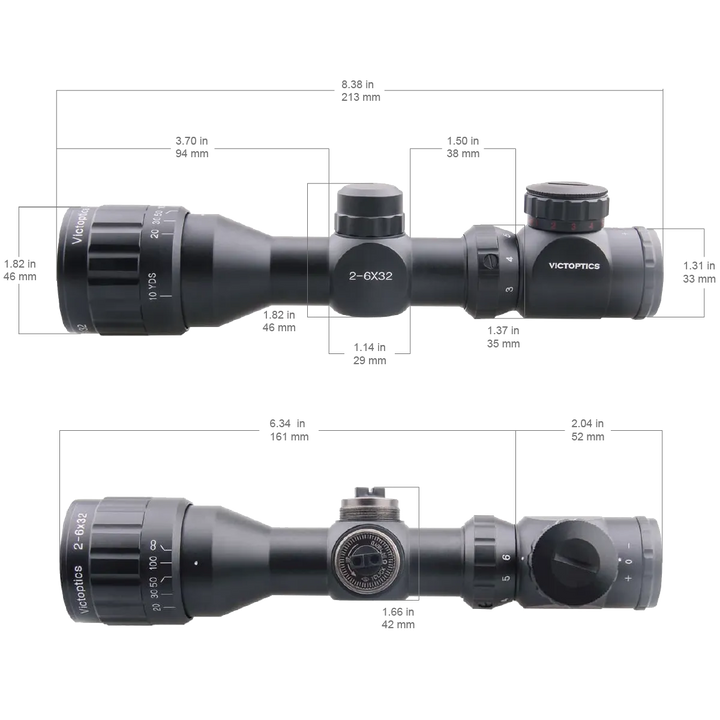 A3 Kikkertsikte - 2-6X32AOE Opplyst Kikkertsikte - 21mm