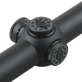 Vector Optics Constantine 1-8x24 SFP, nærbilde av turret og belysningsknott