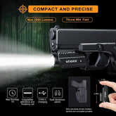 VTiGER - PL1 Oppladbar og Kompakt Lykt til Pistol - 1000 Lumen - 21mm Montasje - Game-On.no