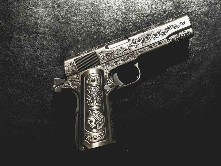 WE - 1911 Double Barrel Gassdrevet Softgunpistol - Floral Patter - Game-On.no