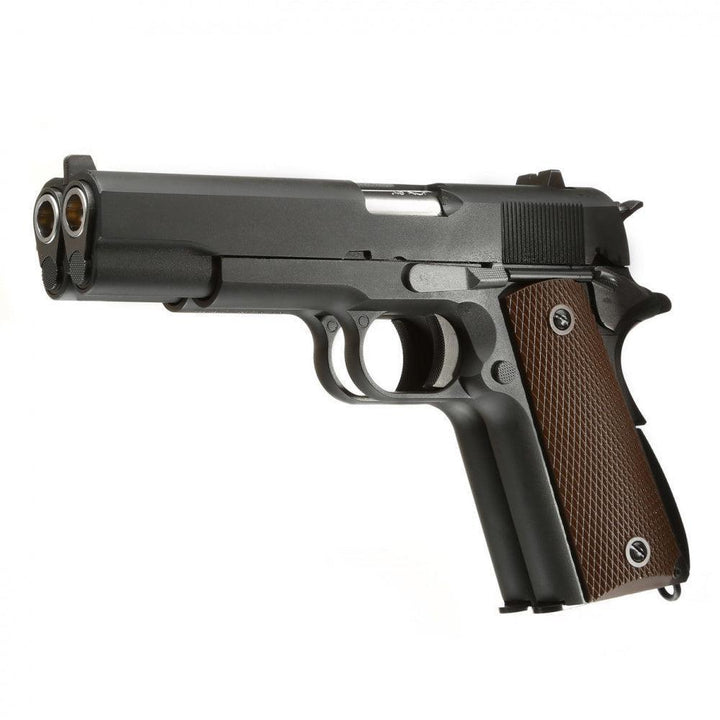 WE - 1911 Double Barrel Gassdrevet Softgunpistol - Svart - Game-On.no