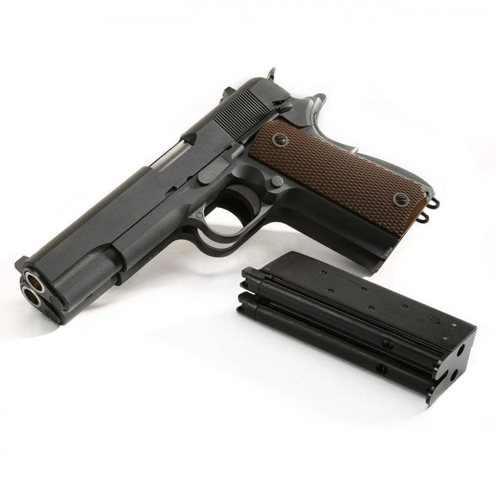 WE - 1911 Double Barrel Gassdrevet Softgunpistol - Svart - Game-On.no