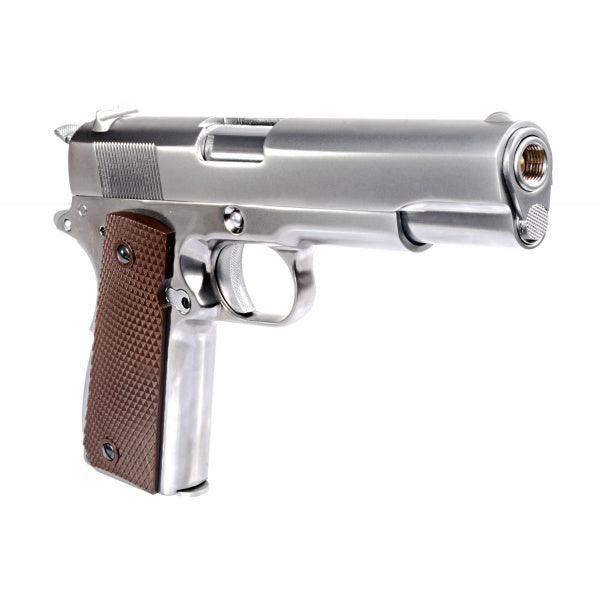 WE - 1911 Matte Chrome V3 - Blowback - Game-On.no