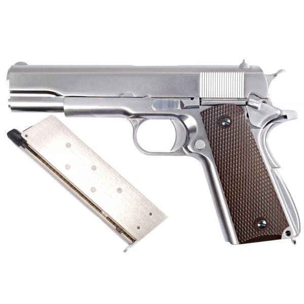 WE - 1911 Matte Chrome V3 - Blowback - Game-On.no